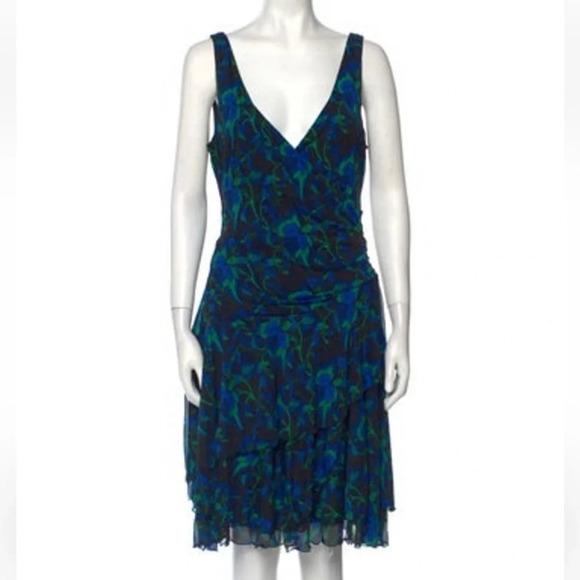 DIANE von Frustenberg 100% silk mesh dress size L - Picture 9 of 9